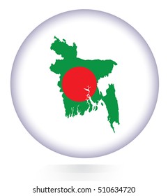 Bangladesh map button with national flag