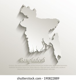 Bangladesh map card paper 3D natural vector