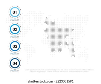 Mapa de puntos grises de Bangladesh para presentación. Concepto creativo para infografía.