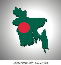 Bangladesh map and flag