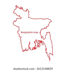 Bangladesh Map with Flag Design.
