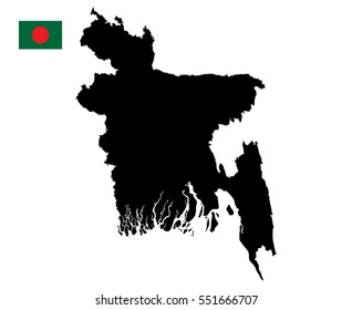 Bangladesh Map with Flag Vector