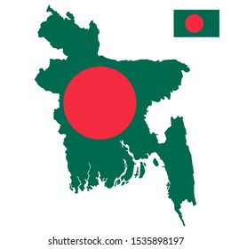 Bangladesh map flag Vector illustration