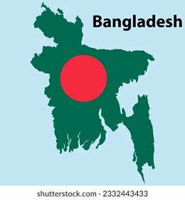 Bangladesh Map with flag vector illustration 