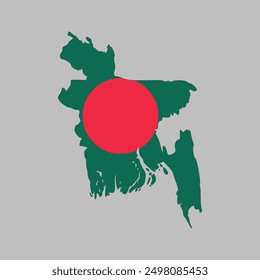 Bangladesh Map Flag Vector Illustration	