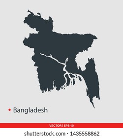 Bangladesh map flat icon, vector illustration on gray background