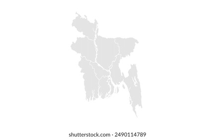 Bangladesh mapa Escala de grises, aislado sobre fondo blanco para diseños de Sitio web, fondo, educación, preciso, personalizable, Viajes por todo el mundo, mapa silueta de fondo, geografía de la tierra, política, informes.