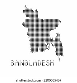 Bangladesh map with grunge texture in dot style. Abstract vector illustration of a country map with halftone effect for infographic. 