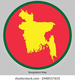 Bangladesh map with national flag