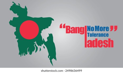 Bangladesh map no more tolerance poster Banner vector. Map of Bangladesh poster illustration file