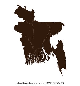 Bangladesh map on white background vector