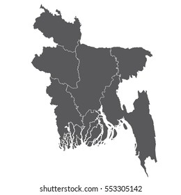 Bangladesh map on white background vector