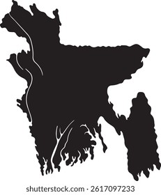 Bangladesh Map Silhouette Vector Design