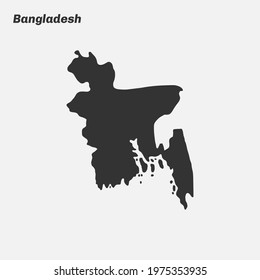 Bangladesh map silhouette. Vector illustration.