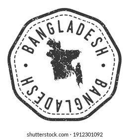 Bangladesh Map Stamp Retro Postmark. Silhouette Postal Passport. Seal Round Vector Icon. Badge Vintage Postage Design.