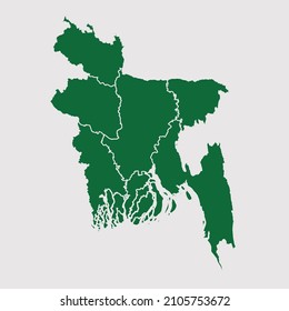 Bangladesh map vector, Abstract design vector illustration Eps 10. Green color palette color. High Detailed on white background.