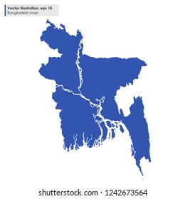 bangladesh map vector flat illustration on white background