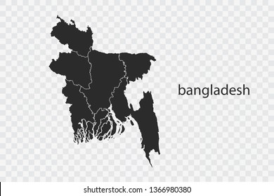 bangladesh map vector, isolated on transparent background