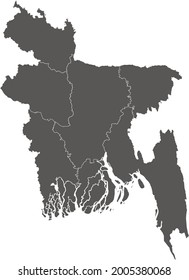 Bangladesh map vector, isolated on white  background