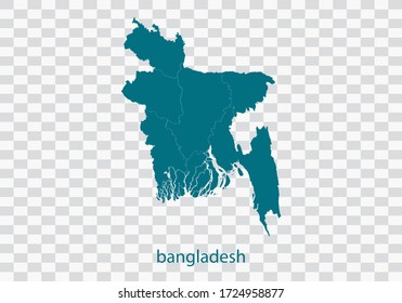 bangladesh map vector, isolated teal color on transparent background