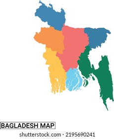 mapa de bangladesh con fondo blanco