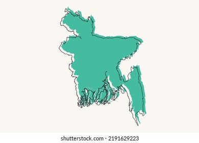 Bangladesh Map - World map International vector template with black and green geometric shapes and lines style isolated on white background for design, infographic - Vector illustration eps 10