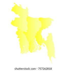 bangladesh map - yellow geometric rumpled triangular style gradient graphic background . Vector illustration eps 10.