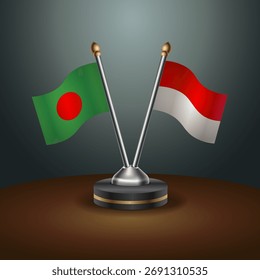 La tabla de Bangladesh y Mónaco marca la relación con el fondo de gradiente. Ilustración vectorial