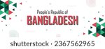 Bangladesh nation banner, abstract pattern background, flag colors combination, suitable for national celebrations and festivals, red and green color geometric design with shapes