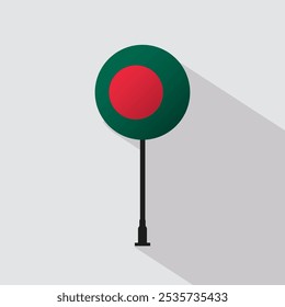 Bangladesh National Circle Sign Flag Vector Illustration