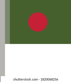 Bangladesh National Flag (Bangladeshi flag) - waving background illustration. Highly detailed realistic 3D renderingoriginal and simple Bangladesh flag isolated vector in official colors bengali.