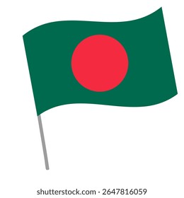 Bandeira nacional de Bangladesh salta com mastro