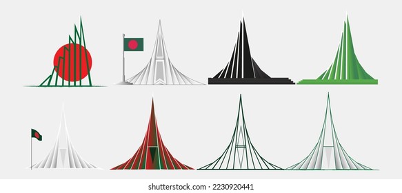 Bangladesh National Martyrs' Monument set illustration