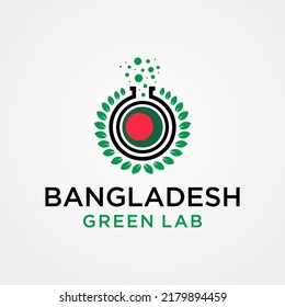 Bangladesh Nature Lab Logo Design Concept Vector. Creative Lab With Leaf Logo Template. Icon Symbol