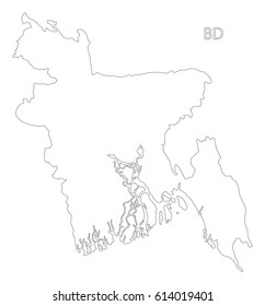 Bangladesh outline silhouette map illustration