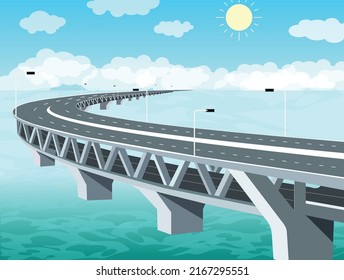 Bangladesh Padma Bridge Illustration free vector