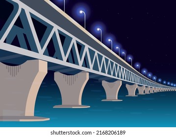 Bangladesh Padma Bridge Illustration free vector