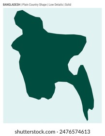 Bangladesh plain country map. Low Details. Solid style. Shape of Bangladesh. Vector illustration.