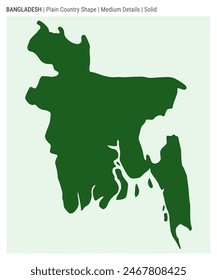 Bangladesh plain country map. Medium Details. Solid style. Shape of Bangladesh. Vector illustration.