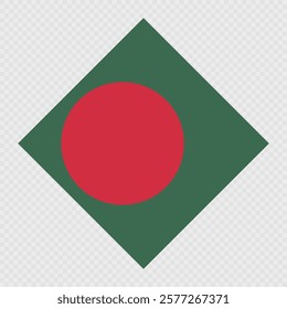 Bangladesh rhombus flag. Vector illustration.