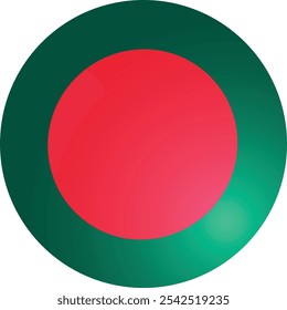 Bangladesh Round Flag 3D Vector