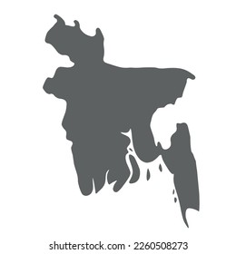 Bangladesh - smooth grey silhouette map of country area. Simple flat vector illustration.