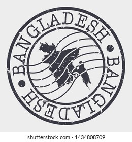 Bangladesh Stamp Postal. Map Silhouette Seal. Passport Round Design. Vector Icon. Design Retro Travel.