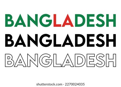 Texteffekt-Design von Bangladesch, Flagge von Bangladesch