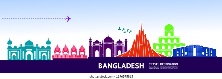 Bangladesh Travel destination vector.