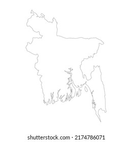 Bangladesh Vector Country Map Outline Stock Vector (royalty Free 