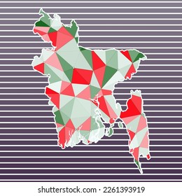 Bangladesh vector illustration. Bangladesh design on gradient stripes background. Technology, internet, network, telecommunication concept. Vibrant vector illustration.