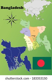 Bangladesh vector set. Isolated