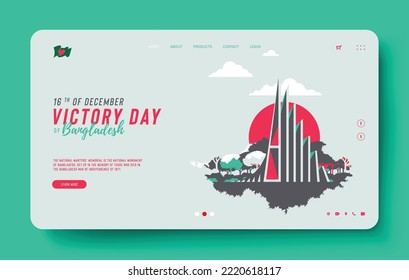 Bangladesh victory day and independence day concept flat illustration. The National Martyrs' Monument of Bangladesh. 16 December Celebaration.