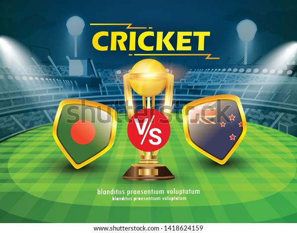 Bangladesh Vs Australia Cricket Championship Banner Stock Vector Royalty Free 1418624159